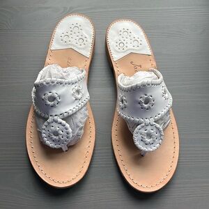 Jack Rogers Palm Beach Flats in White Leather